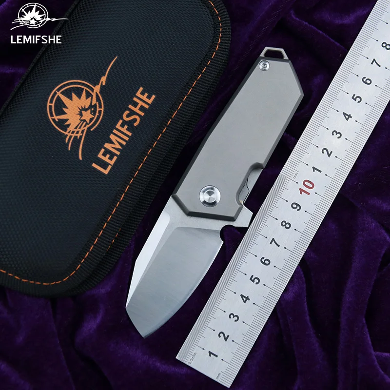 

LEMIFSHE NF01 New Flipping folding knife D2 blade bearing titanium handle outdoor hunting camping pocket knife edc tools