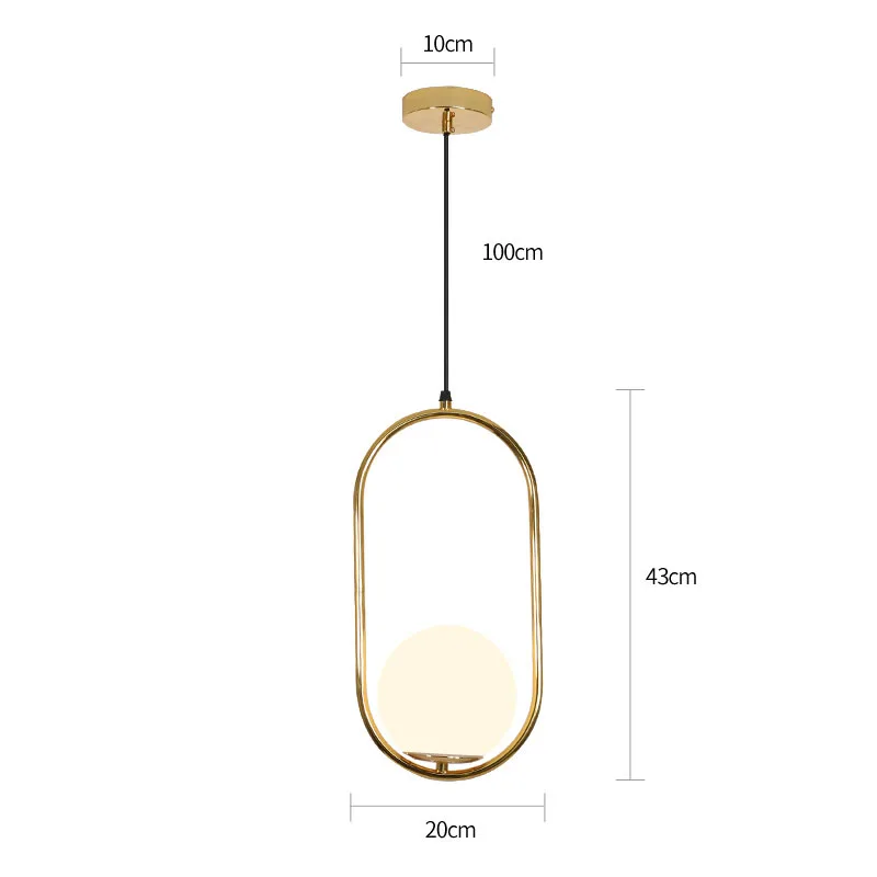 LBAH Современная гостиная/спальня/кофе/Ресторан подвесной светильник скандинавские украшения одежды стеклянная шариковая Подвесная лампа - Цвет корпуса: B size