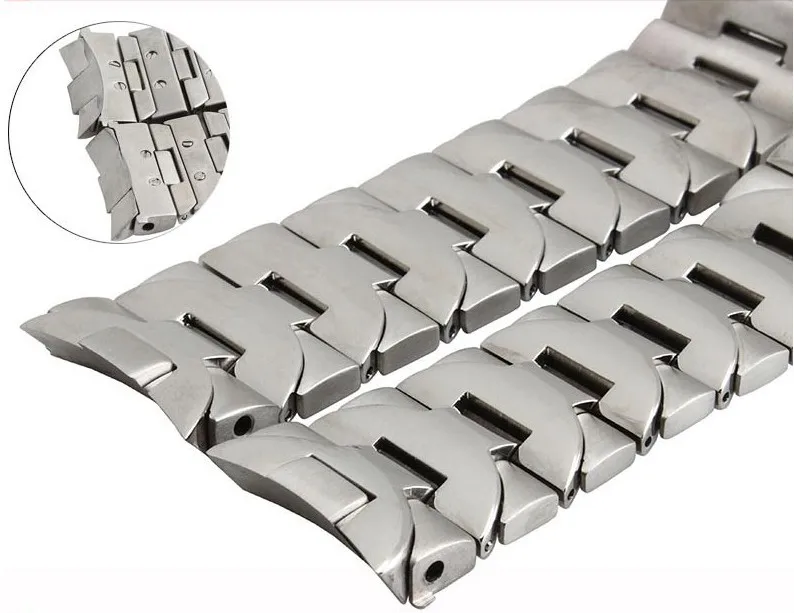 Fit PAM 22 мм 24 мм Высокое качество серебро твердые нержавеющая сталь ремешок для часов браслет для мужчин люксовый бренд механические часы