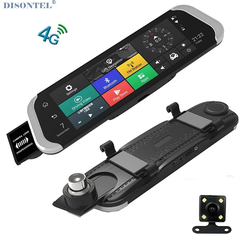 HD 1080P 4G Car DVR GPS Navigation WiFi Bluetooth 10" full screen touch