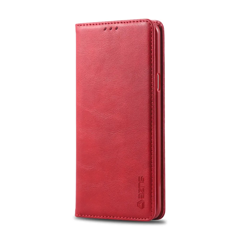Кожаный чехол-бумажник с откидной крышкой и отделением для карт для huawei Honor 10i 20i Enjoy9s мощный магнитный держатель 360 Hawei P Smart Plus чехол - Цвет: Красный