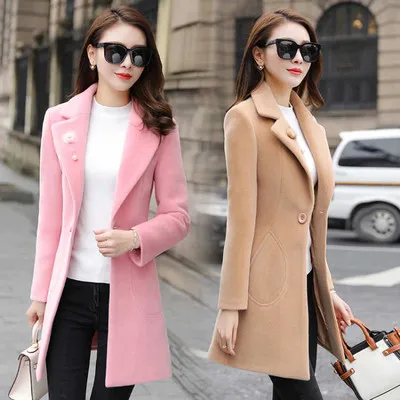 

Ms. Winter jacket female long section new woolen coat autumn and winter women's Harajuku style woolen coat tide tide ladies