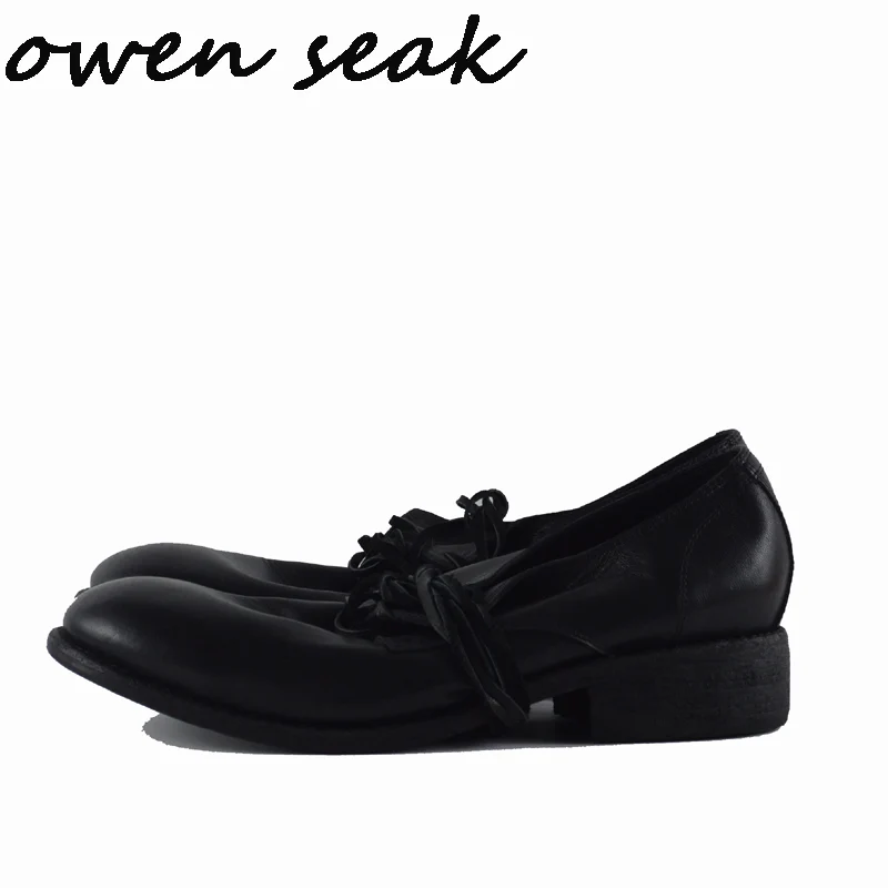 

Owen Seak Men Casual Wedding Shoes Luxury Trainers Cow Leather Men's Dress Shoes Male Spring Lace Up Retro Black White Red Shoes