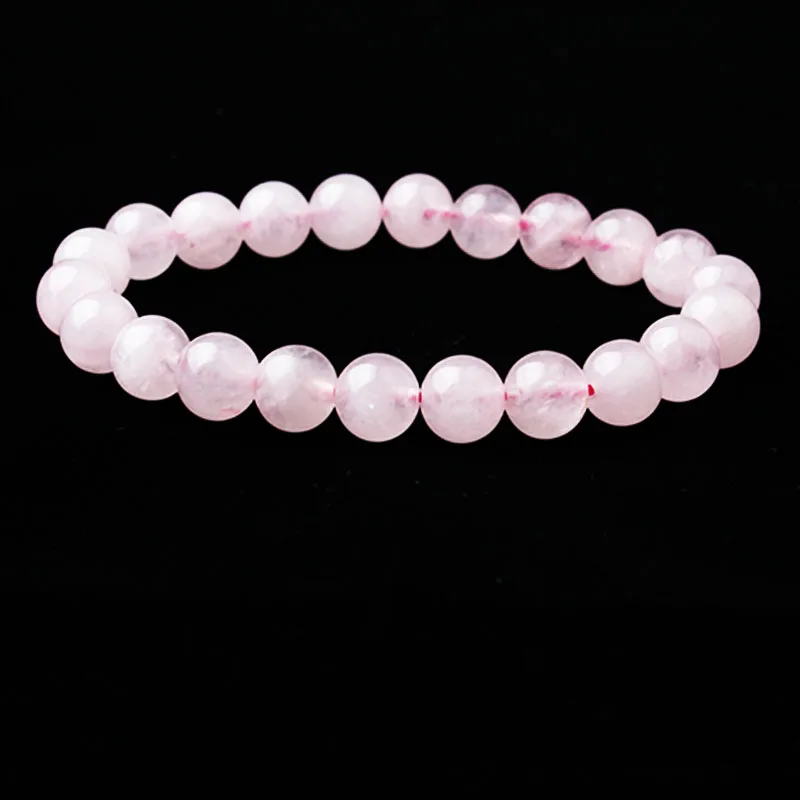 

LanLi 8mm fashion Jewelry Pink Agates chalcedony stone beads Bracelet Charms Men Strand Beads Yoga Women Bracelets
