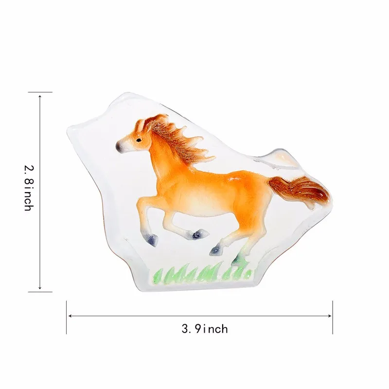 2.8inch Clear Glass Crystal Horse Figurines Paperweight  Crafts Collection Table Car Ornaments Souvenir Home Wedding Decoration (2)