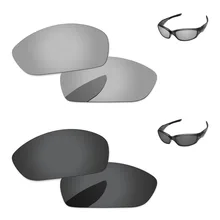 Черный и серебристый 2 пары Поляризованные Сменные линзы для прямой куртки 2007 солнцезащитные очки оправа UVA и UVB Защита