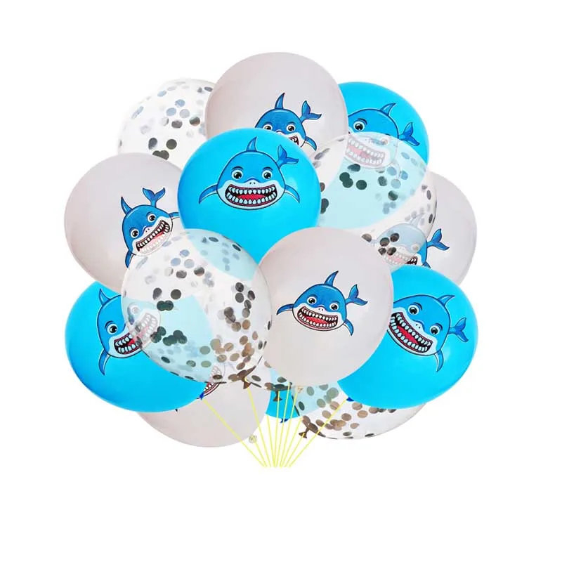 8-сезона детский наряд для дня рождения с изображением акулы вечерние удивительные акулы или тематического дня рождения игрушки шары море океан животных игрушки шары Baby Shower сувениры