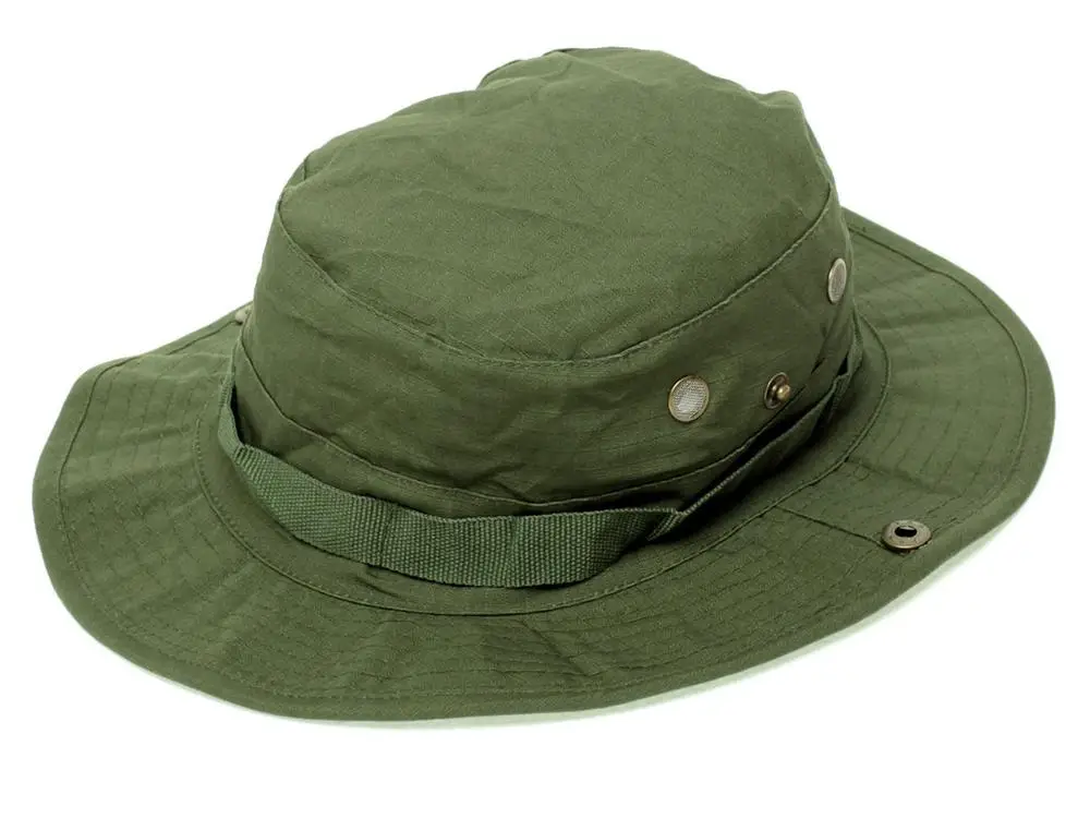 Армейская тактическая шапка Boonie, военная мужская хлопковая камуфляжная кепка, пейнтбол, страйкбол, снайперское ведро, кепка, охотничьи шапки для рыбалки на открытом воздухе - Цвет: OD