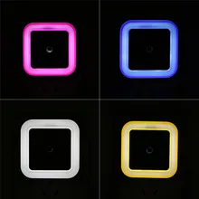 

Light Sensor Control Night Light Mini EU US Plug Novelty Square Bedroom lamp For Baby Gift Romantic Colorful Lights