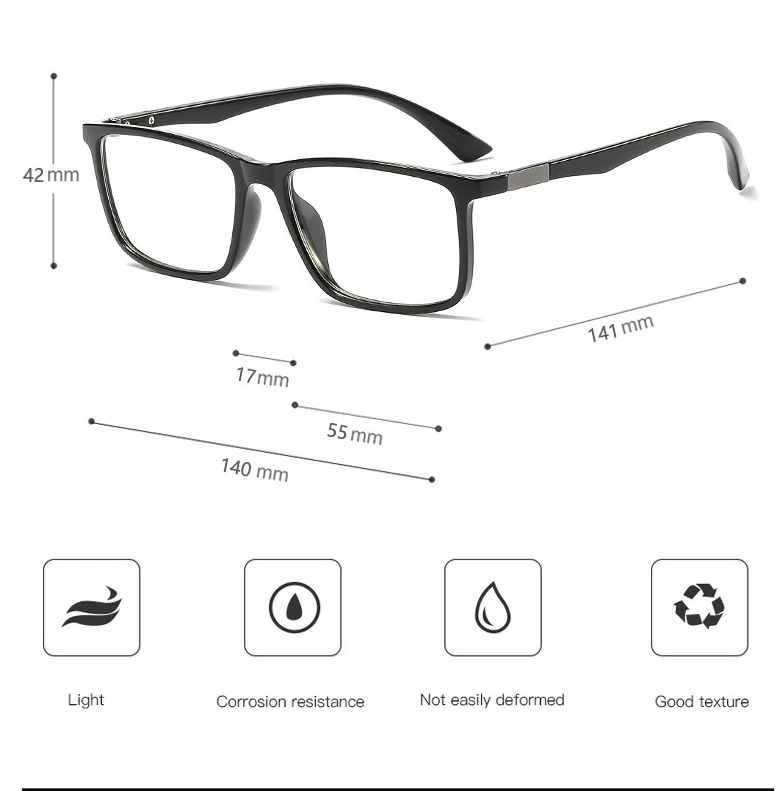 TR90 квадратные очки оправа для мужчин и женщин Оптические модные компьютерные очки 45796