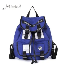 Women Backpack School Dr Who Tardis Buckle Slouch Girls For Teenagers Children Fabric Drawstring Bags Men