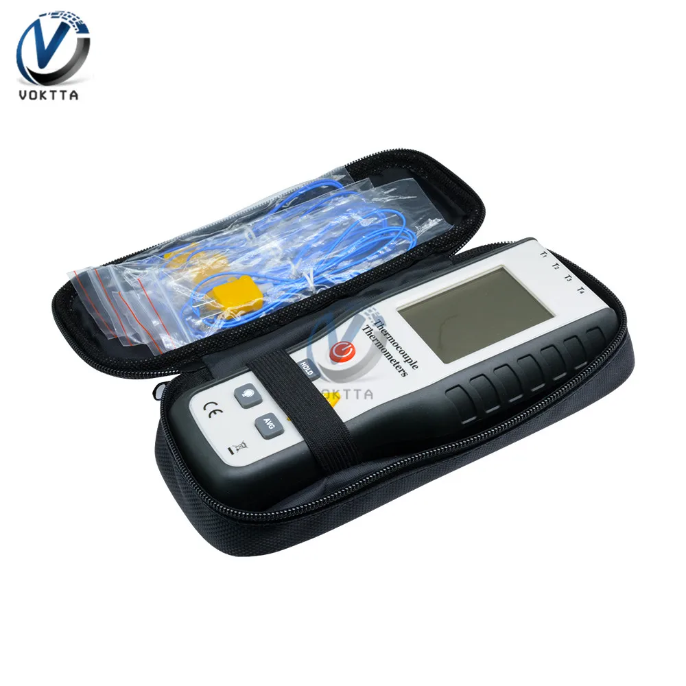 

LCD Digital K Type Thermocouple Thermometer Temperature Controller 4 Channel Thermocouple Probe Sensor Temperature Meter Test