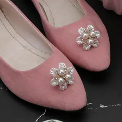 Новый 2 шт. обуви украшения цветочный цветок жемчужные украшения одежды прелести обувь Поставки 2018 Горячие аксессуары для обуви