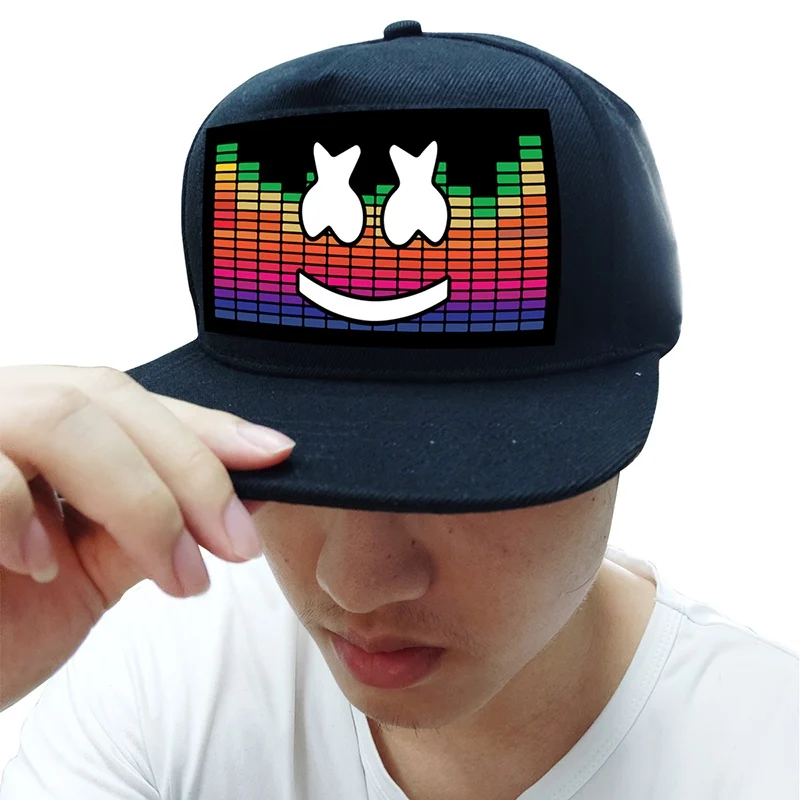 

Voice-activated LED Party Hats Sports Travel Hat Outdoor Cap Night Glowing Walking Hiking Hunting Fishing Cap Halloween