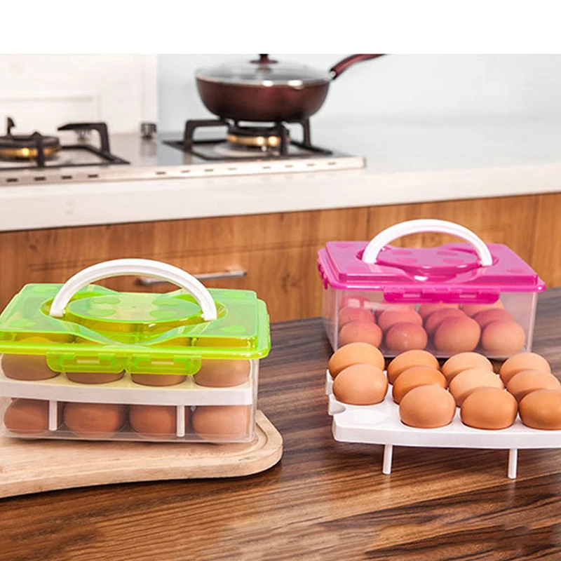 Household Practical Food Container Multi-functional Crisper Double-layer Food Egg Storage Box for Kitchen