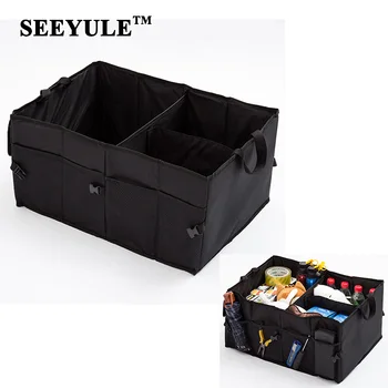 

1pc SEEYULE Car Storage Bag Trunk Organizer Foldable Collapsible Boot Stuff Food drinks Stowing Tidying car Accessories