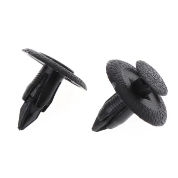 

50 Pcs Black Car Door Fender Trunk Fastener Panel Clips Rivet 6mm Hole For Mazda