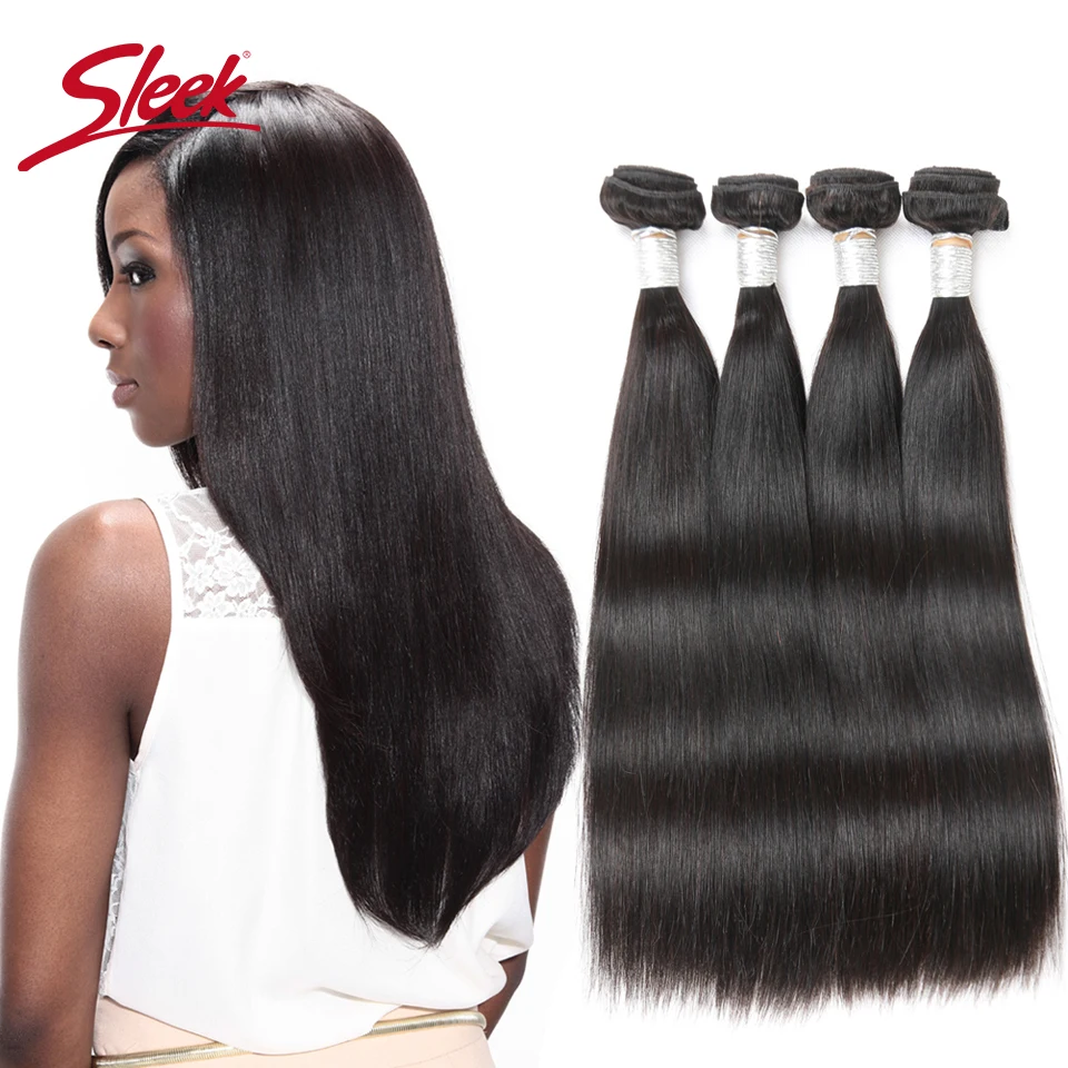 Sleek Peruvian Straight Hair Bundles Remy Hair Weave 8 To 30 Inches Extension100% Real Natural Human Hair Can Buy 3 Or 4 Bundles brazilian straight human hair bundles 30 inches 100% real natural color remy human hair weave can buy 1 or 3 bundles