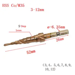 Сплав высокопрочной стали с кобальтом M35 1 шт 3-12 мм пагода дрель шестигранный винт дрель электроинструменты HSS спираль рифленые