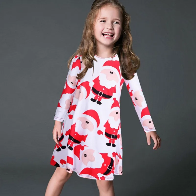 Elsvios Women Autumn Winter Christmas Dress New Year Long Sleeve Party Dress Snowman Print Mini Dresses For Parent-Kid Vestidos