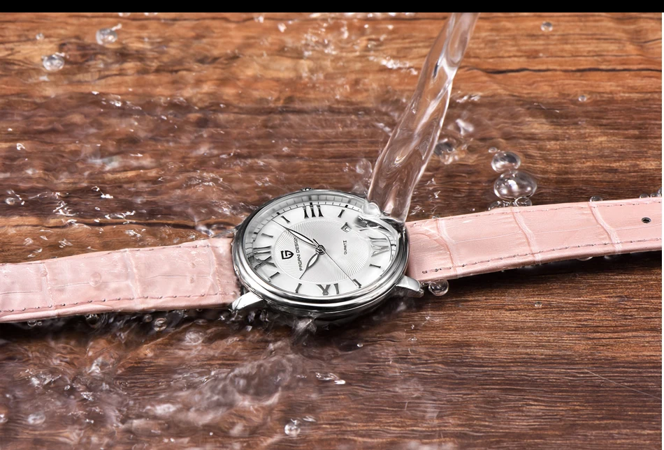 PAGANI DESIGN Fashion Casual Women Quartz Watch Automatic Date Pink Elegant Case Leather Waterproof Lady Watch Relogio Feminino