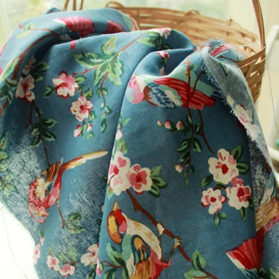 

100cm*140cm Printed American Linen Cotton Patchwork Fabrics Telas Vintage Floral Fabric manteles para mesa Textile Fabric Meter