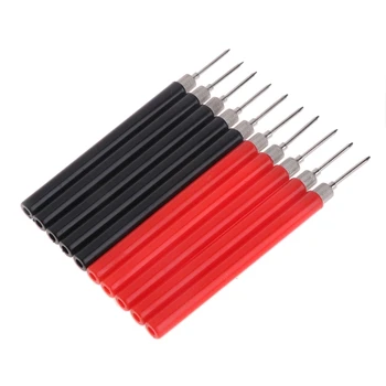 

10pcs Spring Test Probe Tip Needle Insulated Test Hook Wire Connector Test Leads Pin for Digital Multimeter Multi Meter