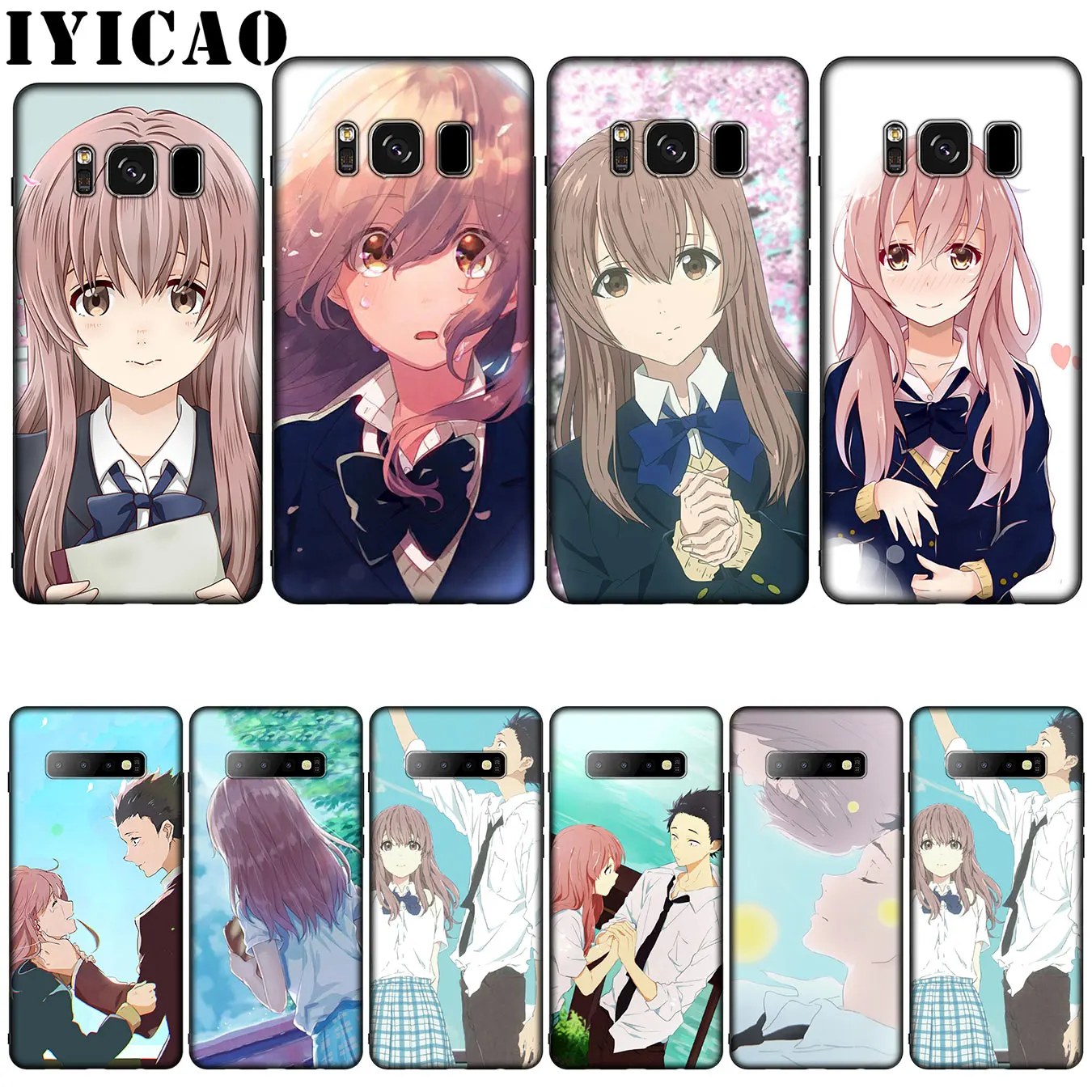 IYICAO Cartoon A Silent Voice All Kind of Color Anime Silicone Soft Case for Samsung Galaxy S10 S9 S8 Plus S6 S7 Edge S10e E |