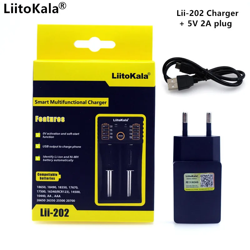 Зарядное устройство Liitokala Lii100 Lii202 Lii402 18650 1 2 В 3 7 в AA/AAA 26650 NiMH li ion 5 А