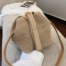 Женская сумка, соломенные пляжные сумки, Модная вязаная сумка на плечо ручной работы, женские сумки, летняя Праздничная тканая простая сумка-мессенджер