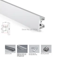 100X1 м Наборы для ухода за кожей/много шайбы стены алюминиевый профиль для светодиодов и Т-образной формы LED алюминиевый профиль для до и вниз