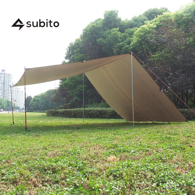 

SUBITO Beach Tent Tarp Camping Pergola Multi-function Ultralight Tarp Outdoor Hiking Camping Tent( 3m*5m, Green and Brown )
