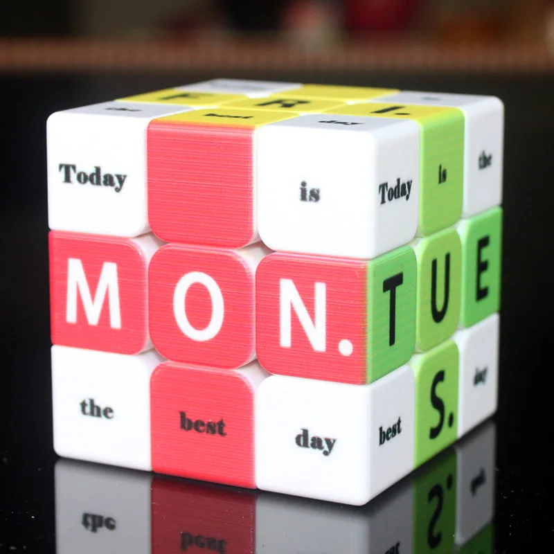 

Weekly Cube Timer Pattern Magic Cube Games Puzzle Kids Adult Toy