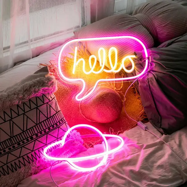 Wall Hanging Neon Lights Room Wall Birthday Led Neon Light Art Wall Decorative for  Party Bar Decor Shop Window Words Neon Signs 1