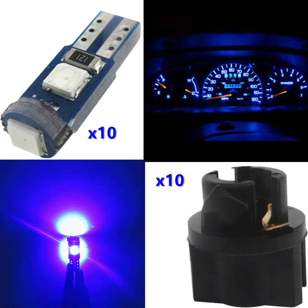 WLJH 10x Canbus T5 светодиодный инструмент: панель Клин 74 2721 3030SMD инструмент Speedo