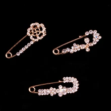 Women Brooch Flower Pin font b Gold b font Color For Wedding Flower Brooch Pin Fashion