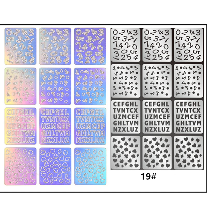 1 лист Новая мода винил для ногтей наклейки-Трафарет DIY маникюр Дизайн ногтей Инструмент 24 узора
