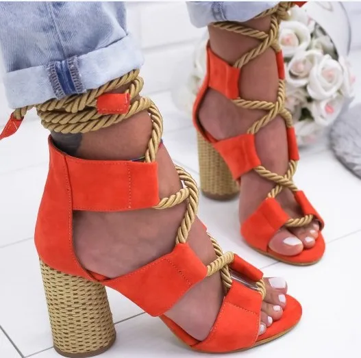 MoneRffi/Новинка года; Модные женские сандалии; женская пляжная обувь; удобная обувь на каблуке; босоножки размера плюс - Цвет: Red