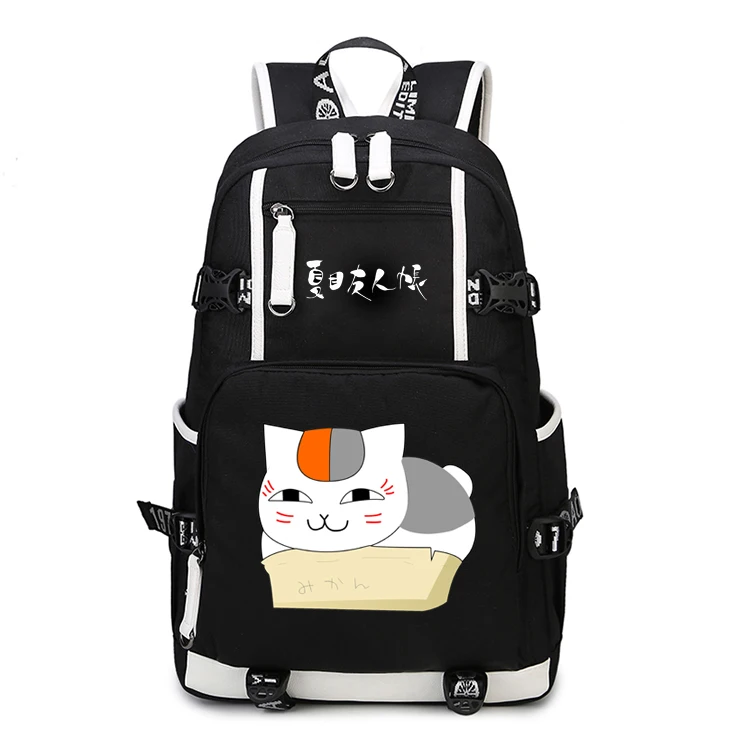 Anime Natsume Yuujinchou Cat Teacher Canvas Backpack Travel Bag