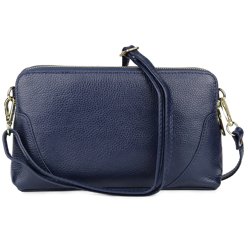 

New Arrivals Premium 100% Genuine Leather Double Zipper Messenger Bag 2019 Hot Brand Bolsas Feminina Women Leather Ladies Flap