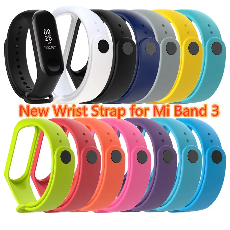 Ремешок силиконовый сменный для Xiaomi MI Band 3 4 Браслет смарт-часов 11 цветов