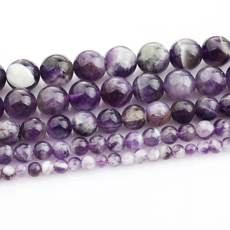 

Free Shipping Natural Stone Purple Amethysts Crystals Round Loose Beads 7.5" Strand 4 6 8 10 12MM HK156