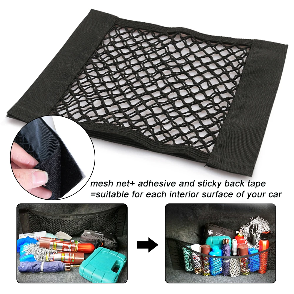 

1PC Envelop Car Storage Bag Elastic Flexible Mesh Back Rear Cargo Trunk Storage Organizer Net SUV Auto Accessories Pocket Cage