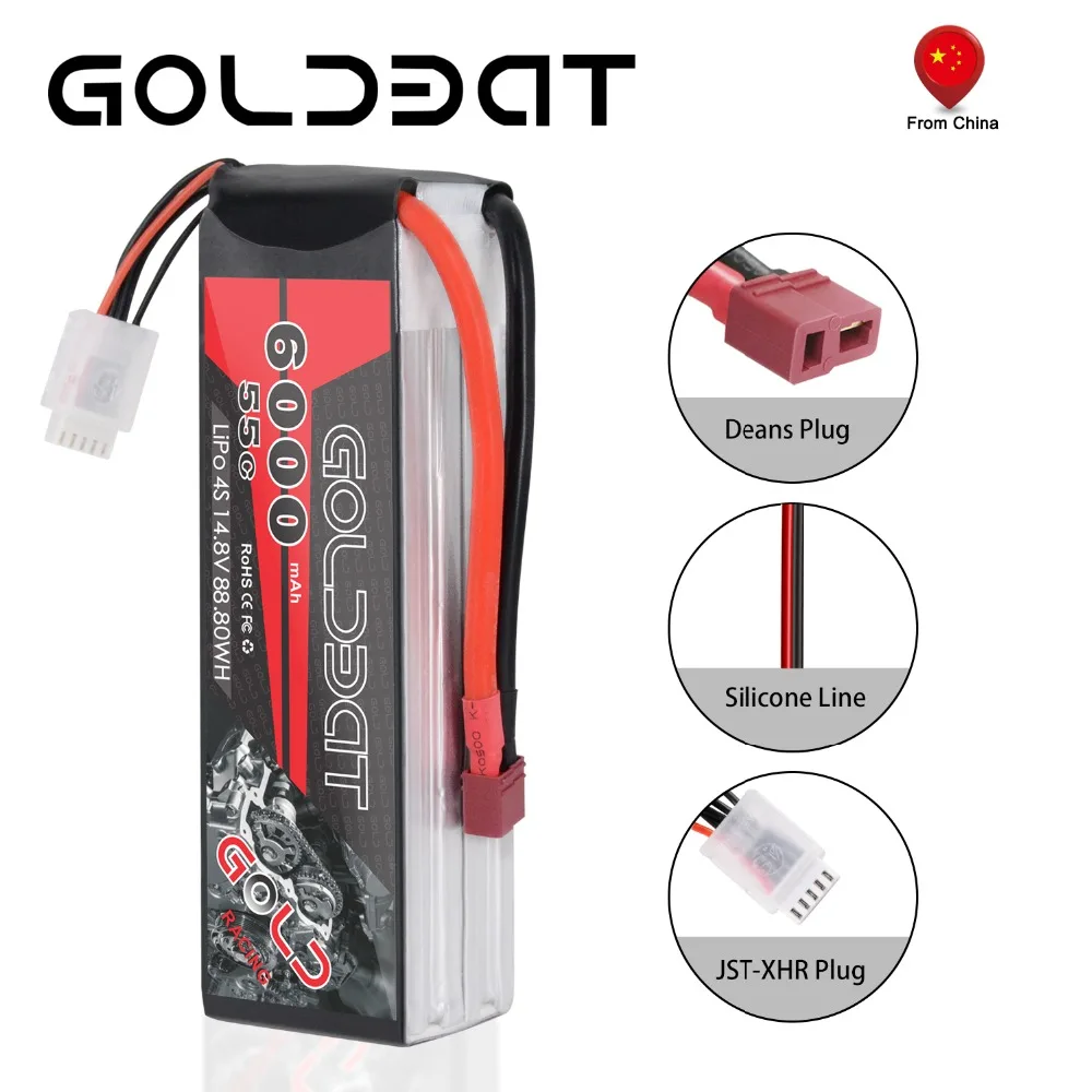 GOLDBAT lipo батарея 6000mAh 14,8 v 4S RC автомобиль lipo 6000mAh 55C батарея LiPo 14,8 v с T XT60 Разъем для RC грузовик RC Heli самолет