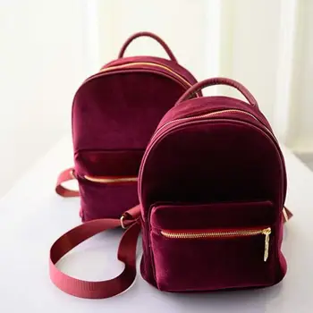 

NEW Ocardian Fabulous Women Gold Velvet Small Rucksack Backpack School Book Shoulder Bag 3202515