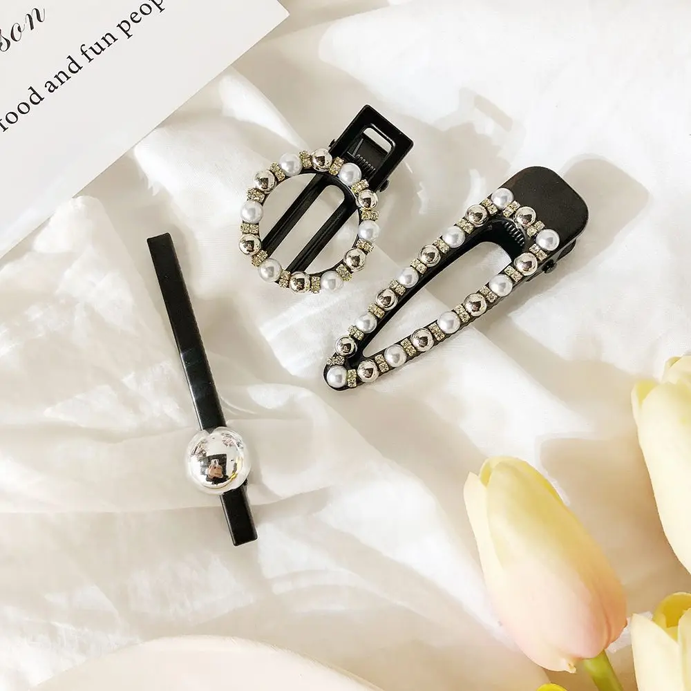 

1 PC Korea Fashion Pearls Hair Clip Elegant Barrettes for Women Girls Vintage Pearl Black Hairpins Hair Accessories