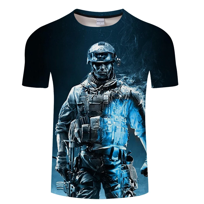 

New hot call of duty men and women 3D printing Harajuku style summer casual sports shirt round neck funny Tshirt street clothing