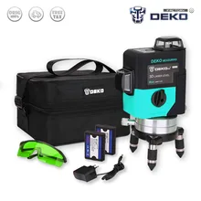 DEKO LL12-HVG 3D самонивелирующийся 360 градусов вращающийся лазерный уровень высокая видимость вертикальный штатив и горизонтальная зеленая поперечная линия