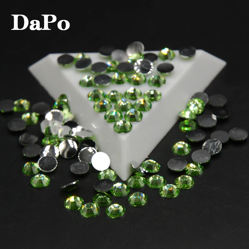 Оптовая продажа светильник с изумрудами плоской задней стороной 3D стразы клеем