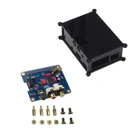 Raspberry Pi 3 HIFI DAC Audio Sound Card I2S Interface Expansion Board with Black Acrylic Case for Raspberry Pi 2 Model B